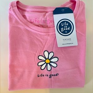 Pink Life is Good brand tee